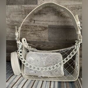 NEW Steve Madden Clear/White Shoulder Handbag